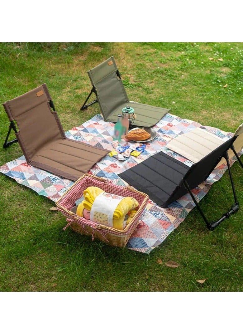 كرسي حديقة خارجي، كرسي خلفي للتخييم، كرسي خفيف الوزن وقابل للطي، كرسي ترفيهي للشاطئ والحديقة، كرسي محمول لمكان الاستلقاء على العشب - Image 4