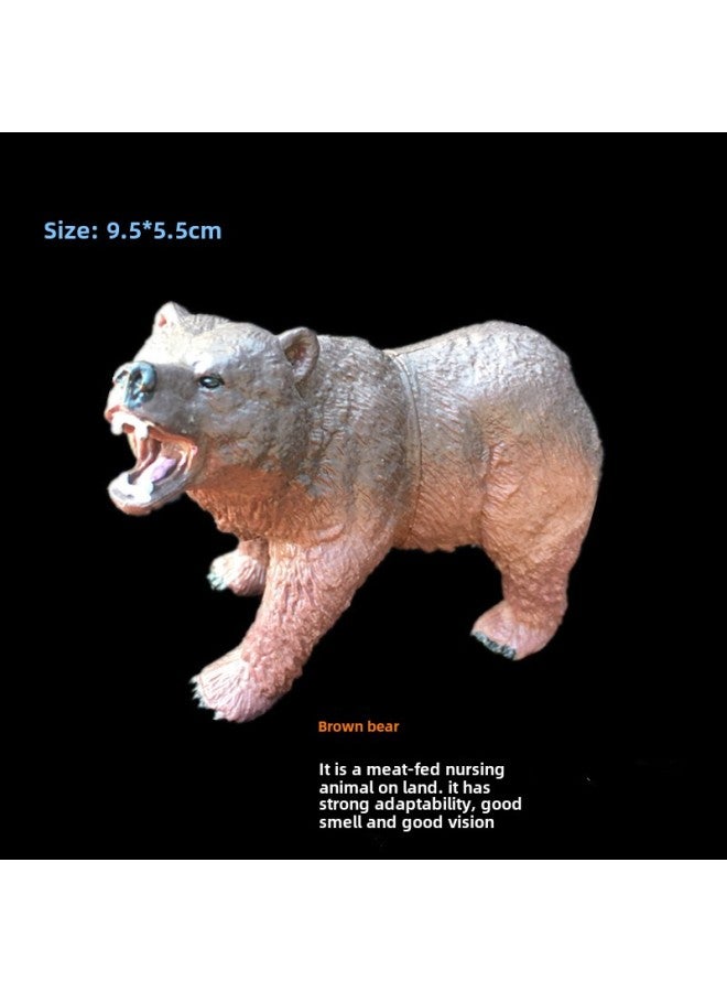 Direct Supply Children's Toy Simulation Static Plastic Animal Model Ornaments 31 Optional Horse Elephant Wholesale-Color:Grizzly Bear