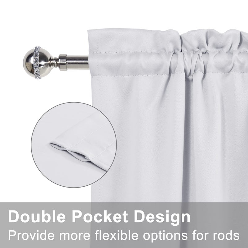 XWZO Room Darkening Curtains for French Doors  Privacy and Thermal Curtains for Glass Door  Rod Pocket Curtains with Tiebacks  25 x 72 inches Long  White  1 Panel - Image 3