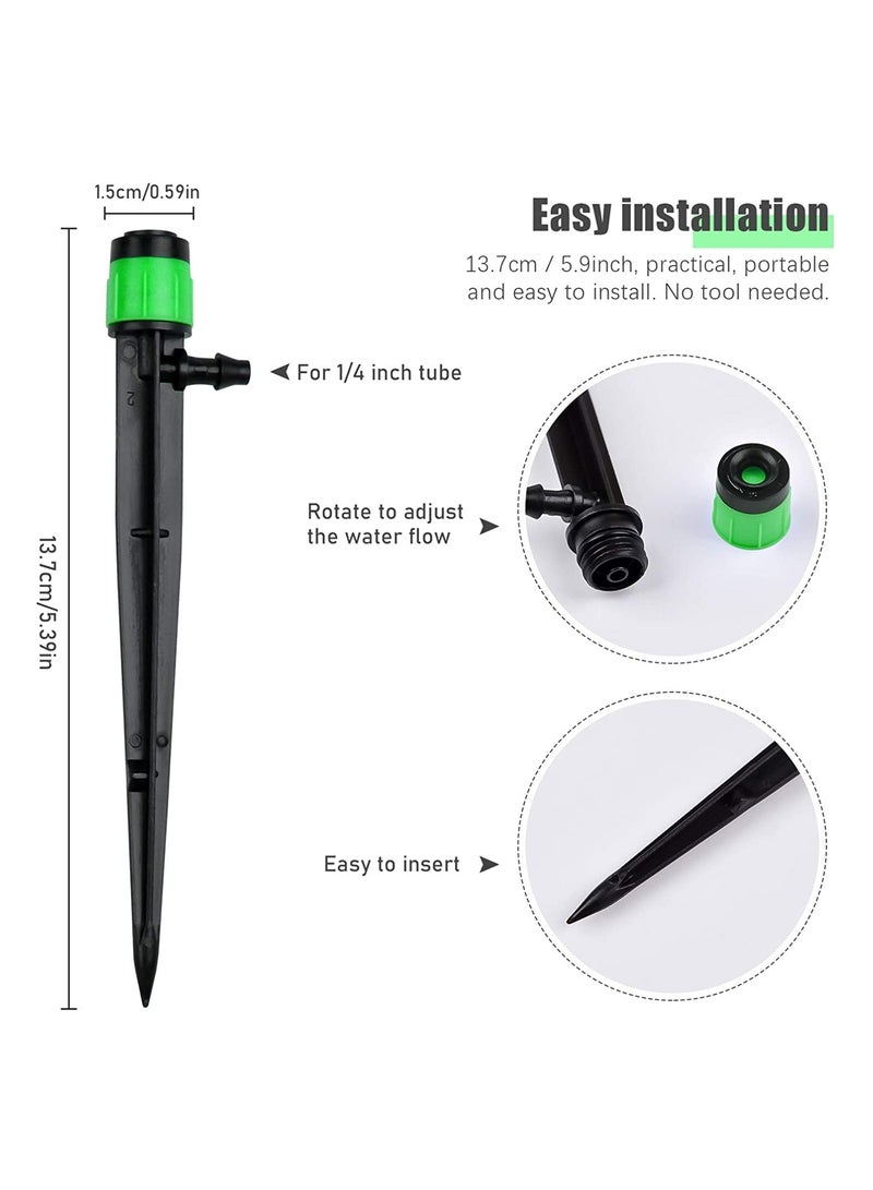 SYOSI Irrigation Drippers Drip Emitters, 50Pcs 360 Degree Adjustable Irrigation Drip Drippers Fits 1/4 Irrigation Tube, for Water Flow Irrigation System - Image 5