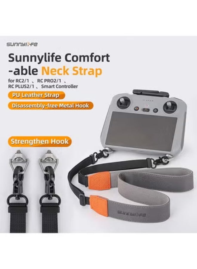 Sunnylife RC PRO2 Lanyard Strap for Mavic 4 Pro Remote Control RC PLUS 2 | Universal Hanging Strap for RC2/1, RC PRO2/1, RC PLUS2/1 & Screen Remote | 304 Stainless Steel Buckle | Always-Upright Ring Design - Image 1