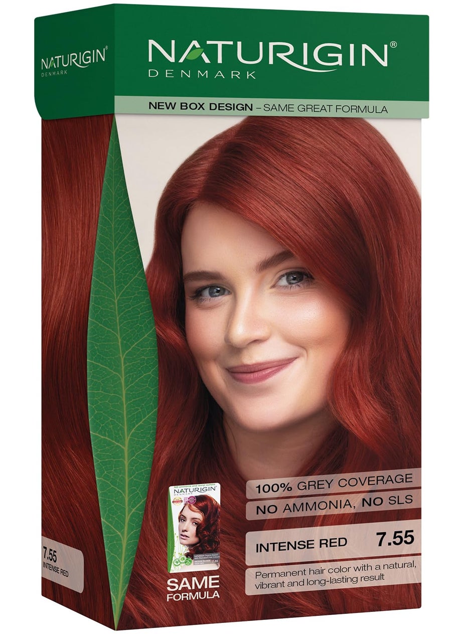 NATURIGIN - Naturigin Permanent Hair Color, 7.55 Red Hair Dye, Ammonia and Paraben Free, up to 100% Gray Hair Coverage, Long Lasting, Vegan, Cruelty Free - Image 1