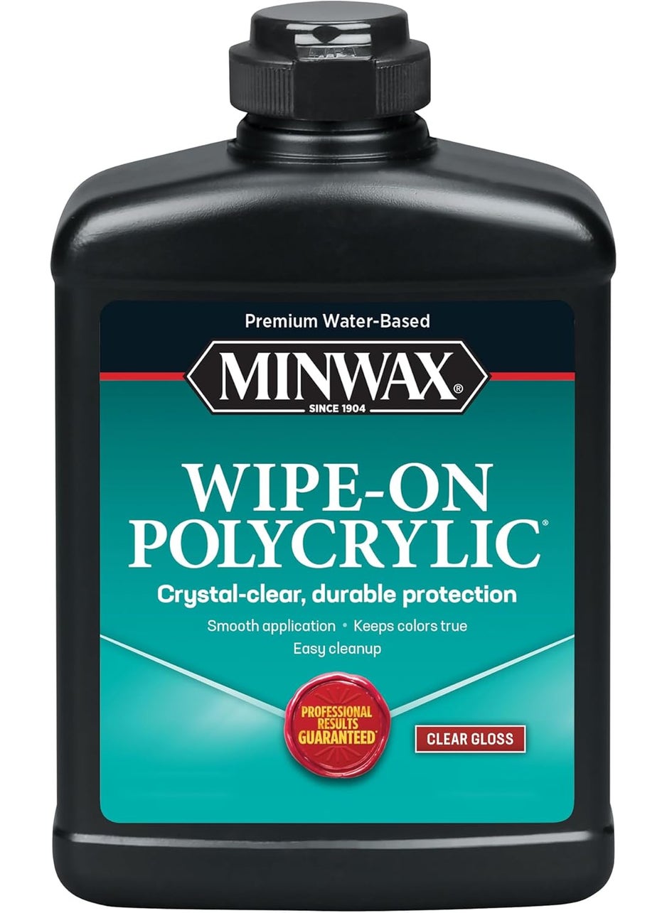 Minwax pt Minwax 40916 Clear WipeOn Poly WaterBased Polyurethane Gloss  - Image 1