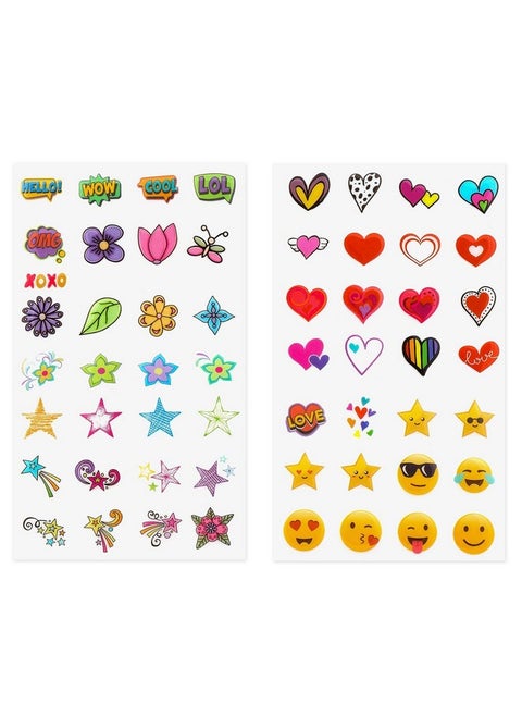 50+ Sticker Deluxe Set Personalize & Decorate Your Kodak Lifeprint Polaroid Hp Canon Fujifilm Instant Cameras And Printers With Fun Shapes Cute Emojis & Trendy Designs