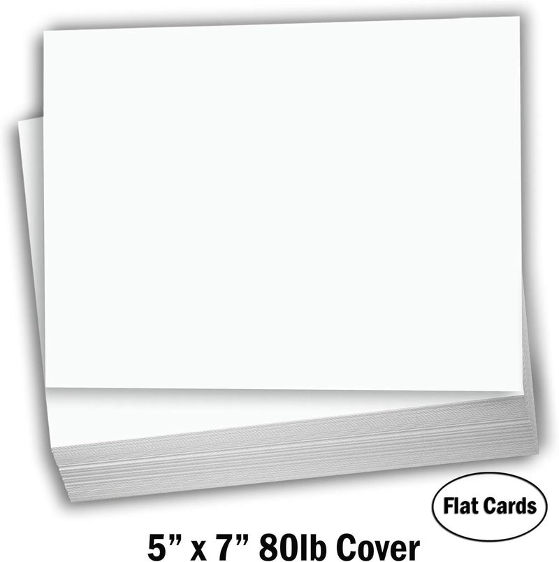 Hamilco White Cardstock Thick Paper - Blank Index Flash Note & Post Cards - Greeting Invitations Stationery 5 X 7" Heavy Weight 80 lb Card Stock for Printer - 100 Pack - Image 2