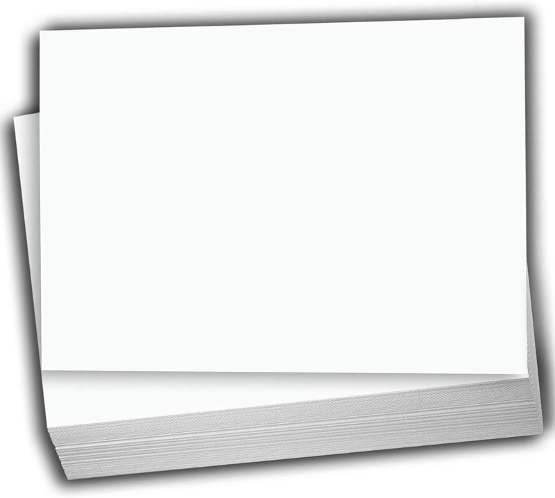 Hamilco White Cardstock Thick Paper - Blank Index Flash Note & Post Cards - Greeting Invitations Stationery 5 X 7" Heavy Weight 80 lb Card Stock for Printer - 100 Pack - Image 1