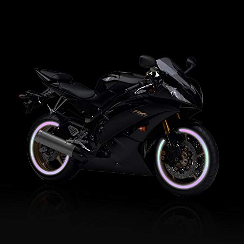 Leasinder 16pcs 17-19'' Reflective Wheel Rim Stripe Decal Sticker for Motorcycle Wheels Car Cycling Bike Bicycle Night Safety Decoration Stripe Universal Reflective Rim Stickers (Style 1 Colorful) - Image 4