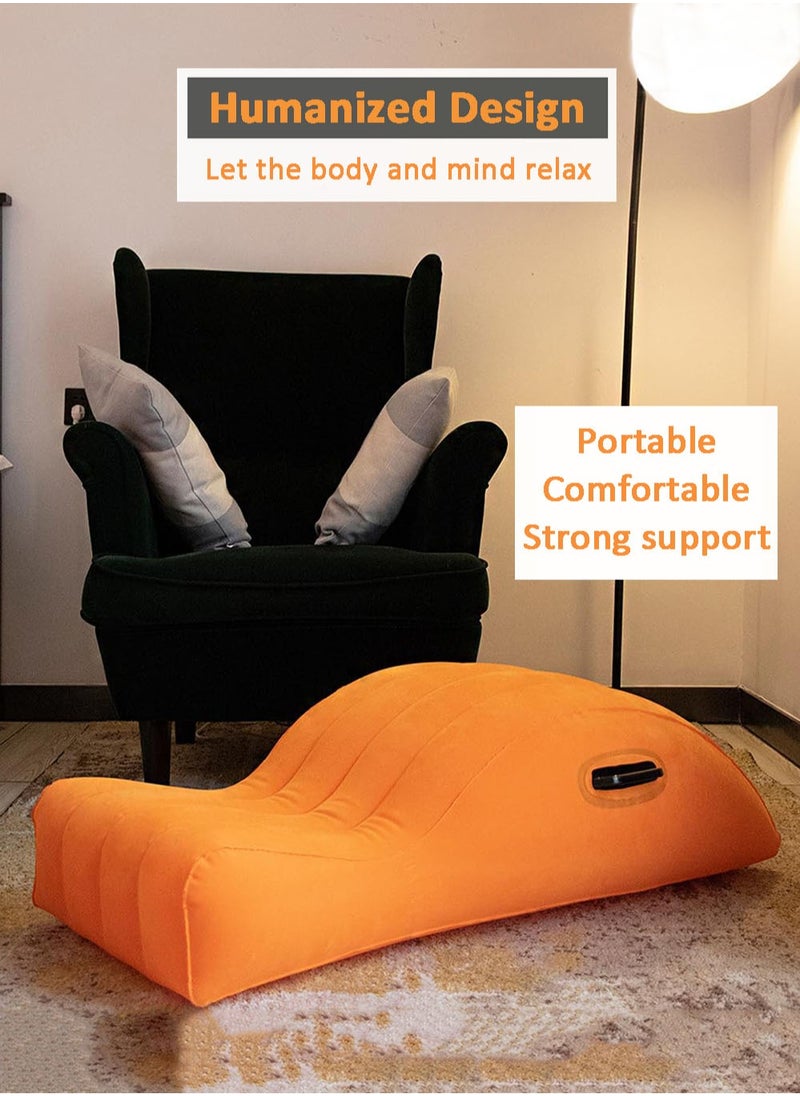 EzzySo - Inflatable Sofa Inflatable Bench Recliner, Portable Travel Inflatable Bed, Electric Inflatable Pump Multi-Functional Sofa Orange - Image 1