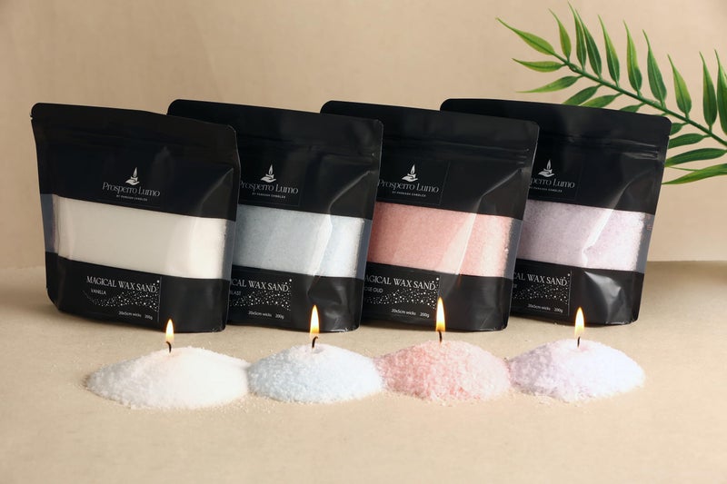 PROSPERRO LUMO by Parkash Candles Non Toxic Luxury Powder Candles - Refillable Sand Wax with 20 Wicks || 200 Gram || Candle Making || Home Decor (Vanilla) - Image 3