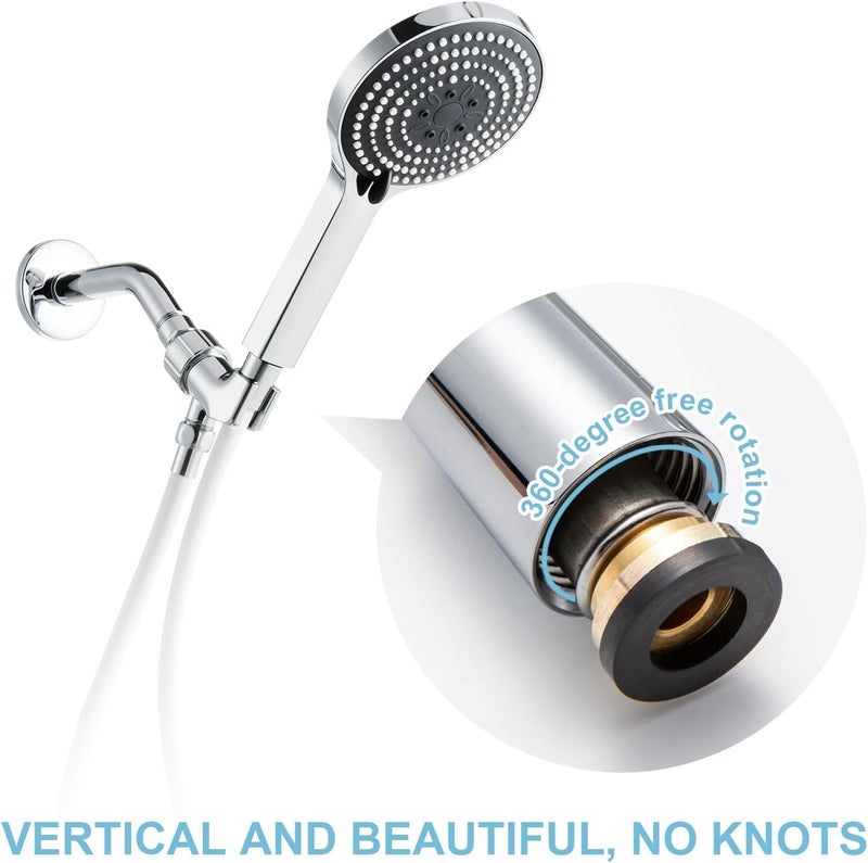 OFFO Ultra-Flex Shower Hose, Premium RV PVC Handheld Shower Head Hose Flex Hoses Extension with Brass Insert and Nut for Bathing Pet Bathing, 80 in Smooth White - Image 3