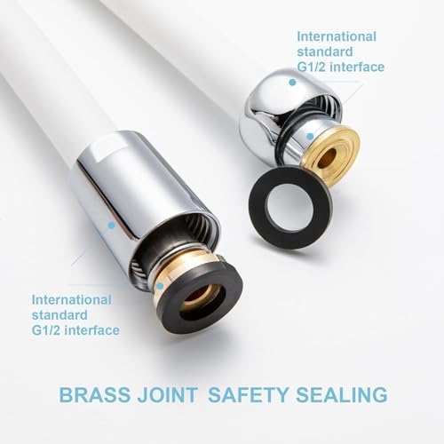 OFFO Ultra-Flex Shower Hose, Premium RV PVC Handheld Shower Head Hose Flex Hoses Extension with Brass Insert and Nut for Bathing Pet Bathing, 80 in Smooth White - Image 4