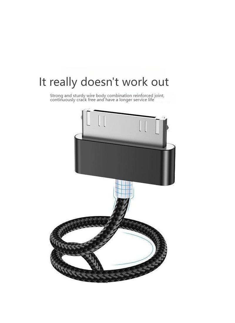 كينسو ٢ قطع كابل USB للشحن والمزامنة لأجهزة Apple iPhone 4/4s، iPhone 3G/3GS، iPad 1/2/3، iPod، بطول 3.2 قدم، باللون الأسود.  - Image 3