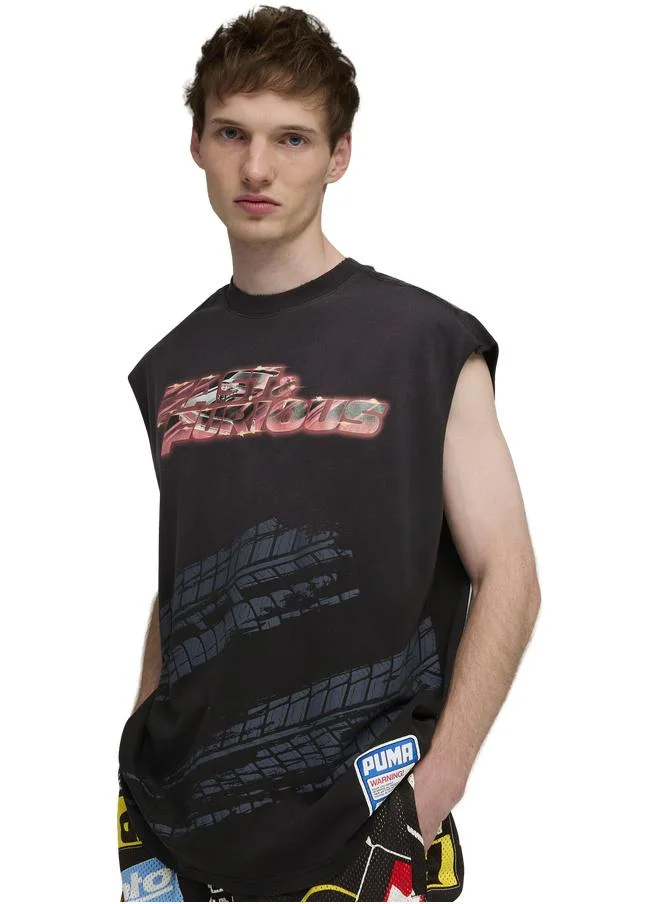 بوما تيشرت PUMA x FAST & FURIOUS بتصميم واسع وحواف غير مخيطة للرجال