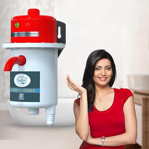 CAPITAL Instant Water Geyser 1L | Portable Electric Water Heater with Auto Cut-Off | Fast Heating ABS Body | Energy-Efficient | Ideal for Bathroom, Kitchen, Office & Restaurants - Image 2