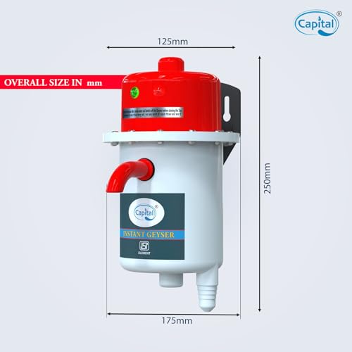 CAPITAL Instant Water Geyser 1L | Portable Electric Water Heater with Auto Cut-Off | Fast Heating ABS Body | Energy-Efficient | Ideal for Bathroom, Kitchen, Office & Restaurants - Image 3