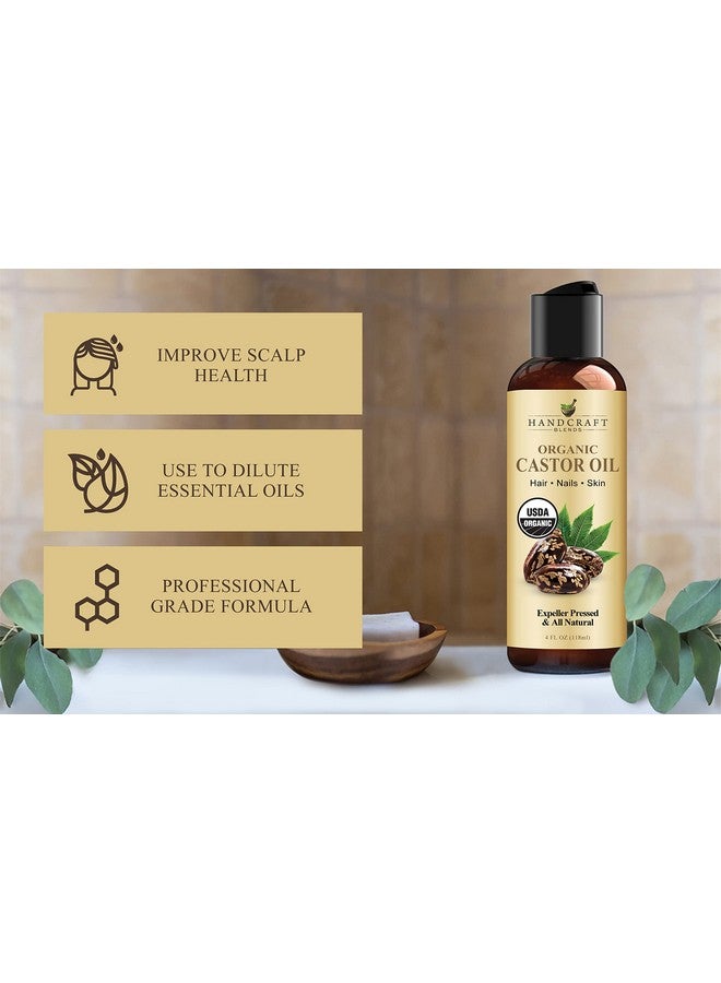 handcraft Blends Organic Castor Oil For Hair Growth Eyelashes And Eyebrows100% Pure And Natural Carrier Oil Hair Oil And Body Oilmoisturizing Massage Oil For Aromatherapy4 Fl. Oz - Image 5