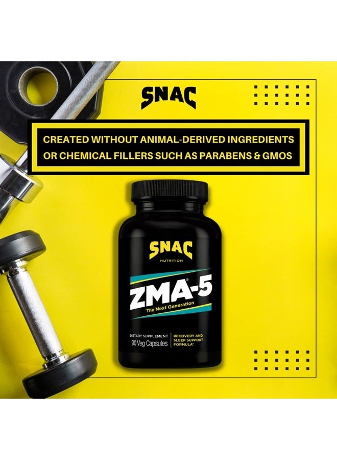 SNAC ZMA-5 Sleep Aid Supplement, Promote Muscle Recovery & Growth, Immune Support, & Restorative Sleep with Zinc, Magnesium & 5-HTP, Post Workout, Before Bed ZMA Supplements 90 Veggie Capsules  - Image 5