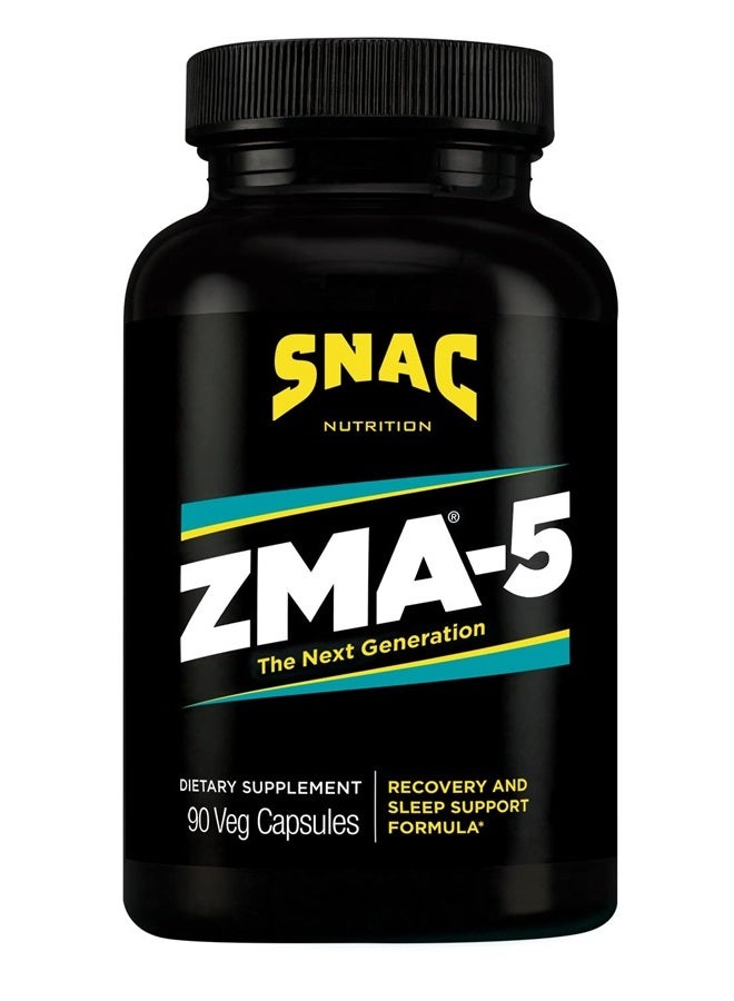 SNAC ZMA-5 Sleep Aid Supplement, Promote Muscle Recovery & Growth, Immune Support, & Restorative Sleep with Zinc, Magnesium & 5-HTP, Post Workout, Before Bed ZMA Supplements 90 Veggie Capsules  - Image 1
