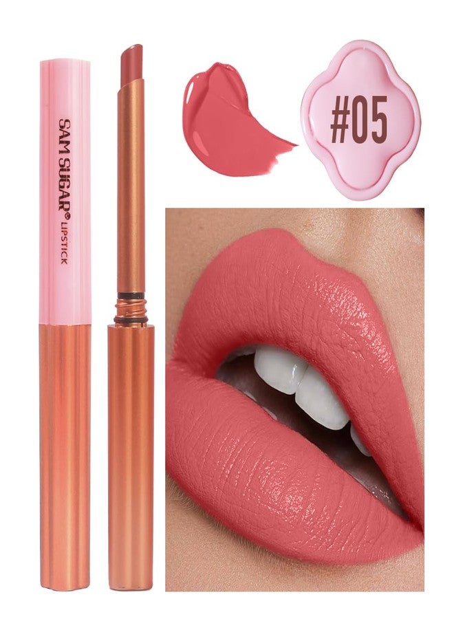 سكر سام أحمر شفاه سام شوجر طويل الأمد، ناعم غير لامع، مرطب، ألوان نيود، أحمر شفاه للشفاه الجافة، قوام كريمي، ملمع شفاه مقاوم للانتقال للنساء (05#) - Image 4