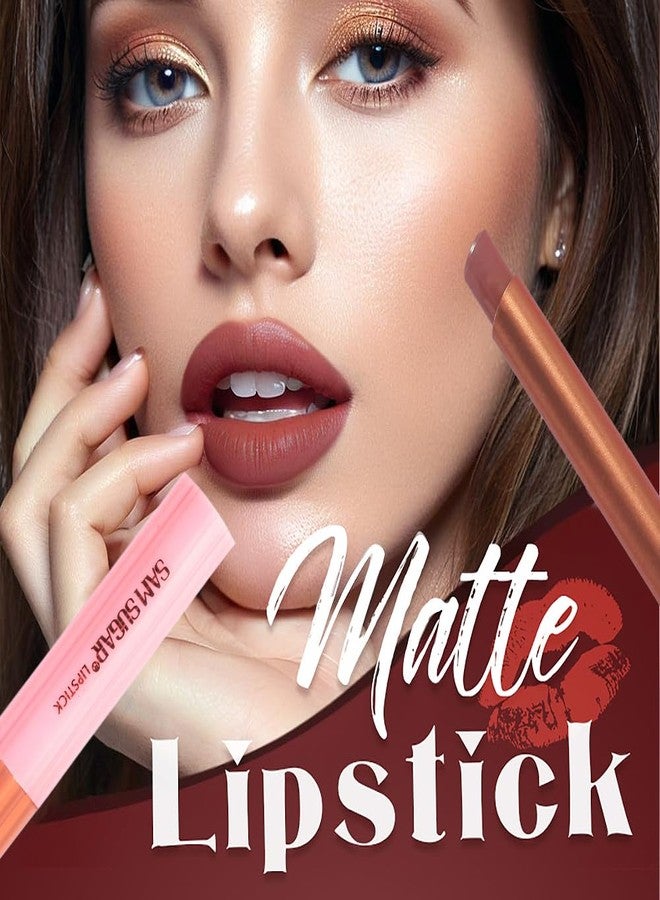 سكر سام أحمر شفاه سام شوجر طويل الأمد، ناعم غير لامع، مرطب، ألوان نيود، أحمر شفاه للشفاه الجافة، قوام كريمي، ملمع شفاه مقاوم للانتقال للنساء (05#) - Image 5