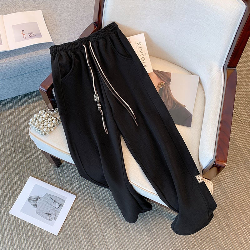 Plus Size Casual Pants Women Autumn Winter 2024 Fashion Black (shipped within 10 days) 