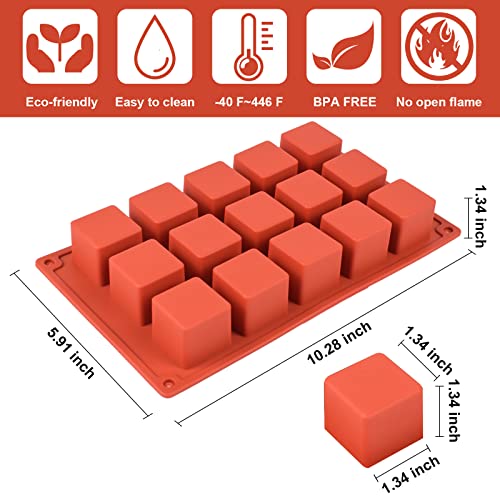 Goensjt 2 Pack Square Silicone Mold, Candy Chocolate Mousse Cake Baking Mold Dessert Molds for Soap,Ice cream,Truffle,Brownie - Image 2