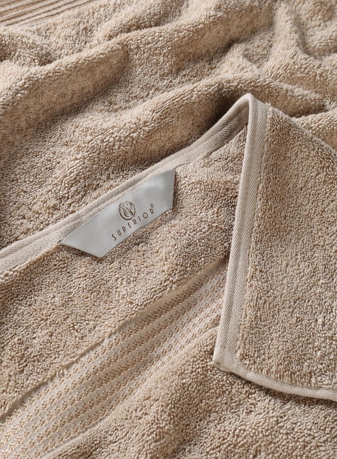 Superior Heritage Egyptian Cotton 3 Piece Towel Set, Assorted Absorbent Towels for Bathroom, Guest Bath, Luxury Home Decor Essentials, Includes 1 Bath, 1 Hand, 1 Face Towel/Washcloth, Taupe - Image 5