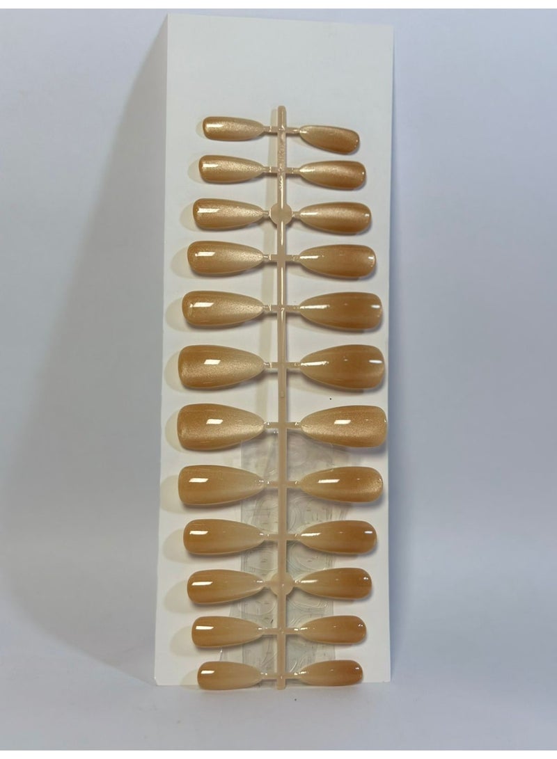 24 قطعة من الأظافر الصناعية ذات الغطاء الكامل بأطراف أكريليك ناعمة من الجل وأظافر صناعية مدببة، تصميمات أظافر صناعية، ديكورات منزلية للنساء والفتيات، صالون منزلي، اصنعها بنفسك. (ورقة واحدة) - Image 2