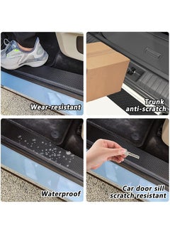 Generic 5PCS Car Door Sill Protector,Carbon Fiber Sport Threshold/Rear Bumper Guard Sticker Door Edge Protection Decorate,Interior Accessories Self-Adhesive Anti-Scratch Waterpoor(White sport-5Pcs)  - Image 2