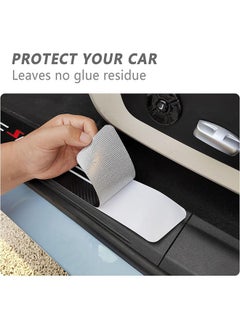 Generic 5PCS Car Door Sill Protector,Carbon Fiber Sport Threshold/Rear Bumper Guard Sticker Door Edge Protection Decorate,Interior Accessories Self-Adhesive Anti-Scratch Waterpoor(White sport-5Pcs)  - Image 3