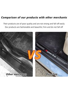 Generic 5PCS Car Door Sill Protector,Carbon Fiber Sport Threshold/Rear Bumper Guard Sticker Door Edge Protection Decorate,Interior Accessories Self-Adhesive Anti-Scratch Waterpoor(White sport-5Pcs)  - Image 4