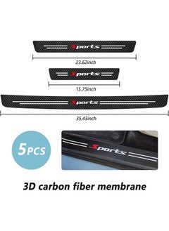 Generic 5PCS Car Door Sill Protector,Carbon Fiber Sport Threshold/Rear Bumper Guard Sticker Door Edge Protection Decorate,Interior Accessories Self-Adhesive Anti-Scratch Waterpoor(White sport-5Pcs)  - Image 5