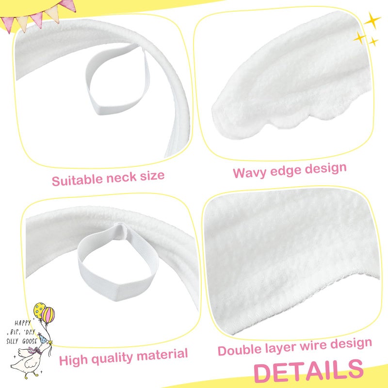 Abbylike Poseable Goose Wings for 23â€- 28" Porch Lawn Goose Outfit Accessories Poseable White Wings for Outdoor Patio Yard Lawn Art Decoration(2 Pcs,Wavy Edge) - Image 3