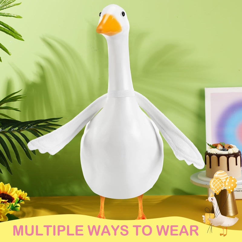 Abbylike Poseable Goose Wings for 23â€- 28" Porch Lawn Goose Outfit Accessories Poseable White Wings for Outdoor Patio Yard Lawn Art Decoration(2 Pcs,Wavy Edge) - Image 2