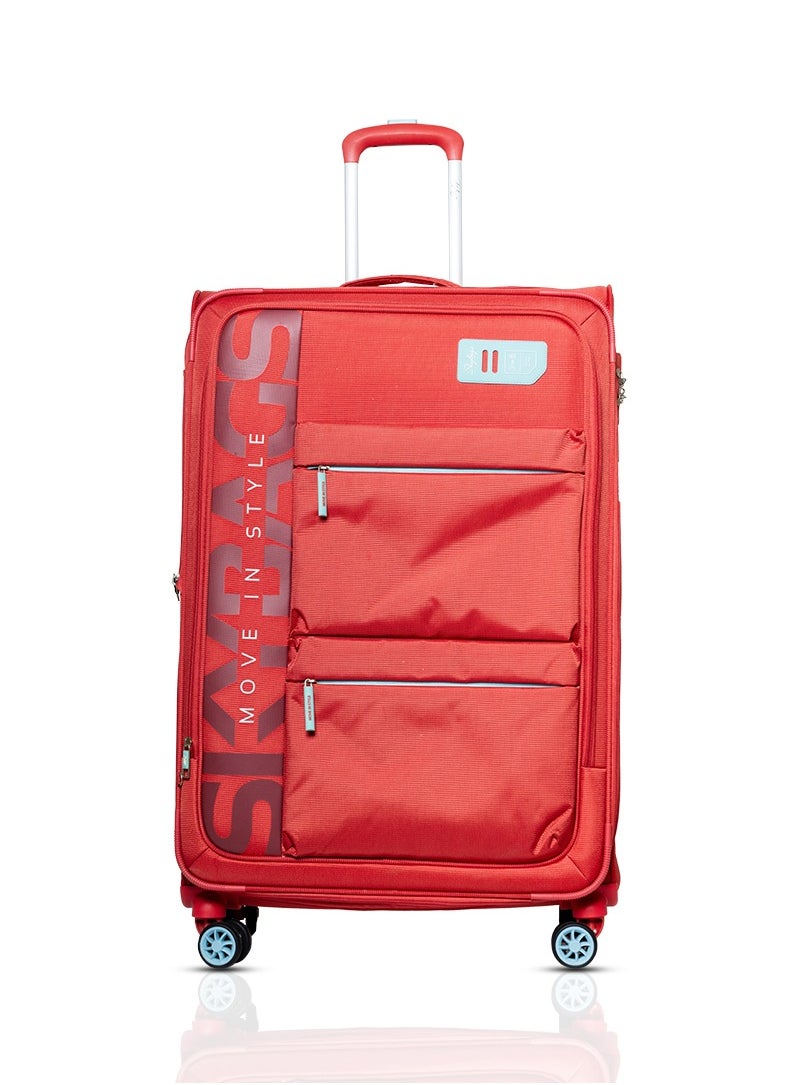 Skybags - Vanguard Checked-28 Inch Luggage with Anti Theft Zipper | TSA Lock| Smooth Dual Wheels| Wet Pouch for toiletries| Large-Coral - Image 1