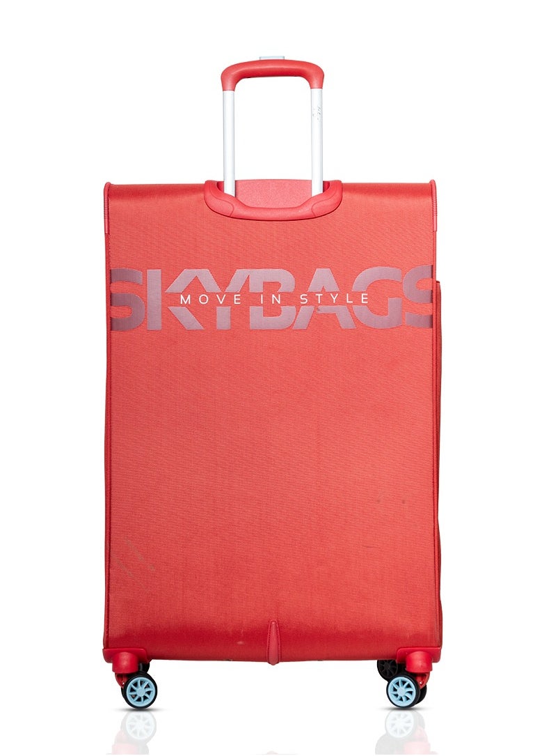 Skybags - Vanguard Checked-28 Inch Luggage with Anti Theft Zipper | TSA Lock| Smooth Dual Wheels| Wet Pouch for toiletries| Large-Coral - Image 1