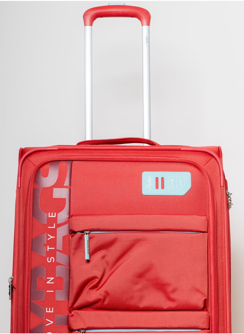 Skybags - Vanguard Checked-28 Inch Luggage with Anti Theft Zipper | TSA Lock| Smooth Dual Wheels| Wet Pouch for toiletries| Large-Coral - Image 1