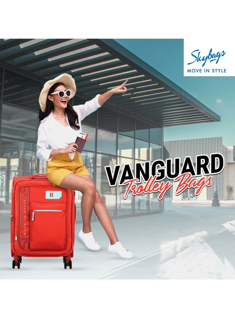 Skybags - Vanguard Checked-28 Inch Luggage with Anti Theft Zipper | TSA Lock| Smooth Dual Wheels| Wet Pouch for toiletries| Large-Coral - Image 1