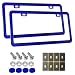BGGTMO Blue License Plate Frames Metal Aluminum Car Tag Cover 2 Pack Slim Front Rear Holders for Women Men Personalized Car Accessories Screws Rattle Proof Pads - Image 2