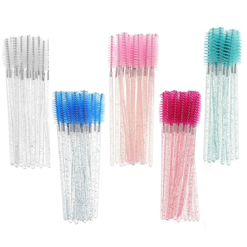 250pcs Crystal Handle Spoolie Brushes for Eyelash Extensions and Brow Lamination Professional Beauty - Image 2