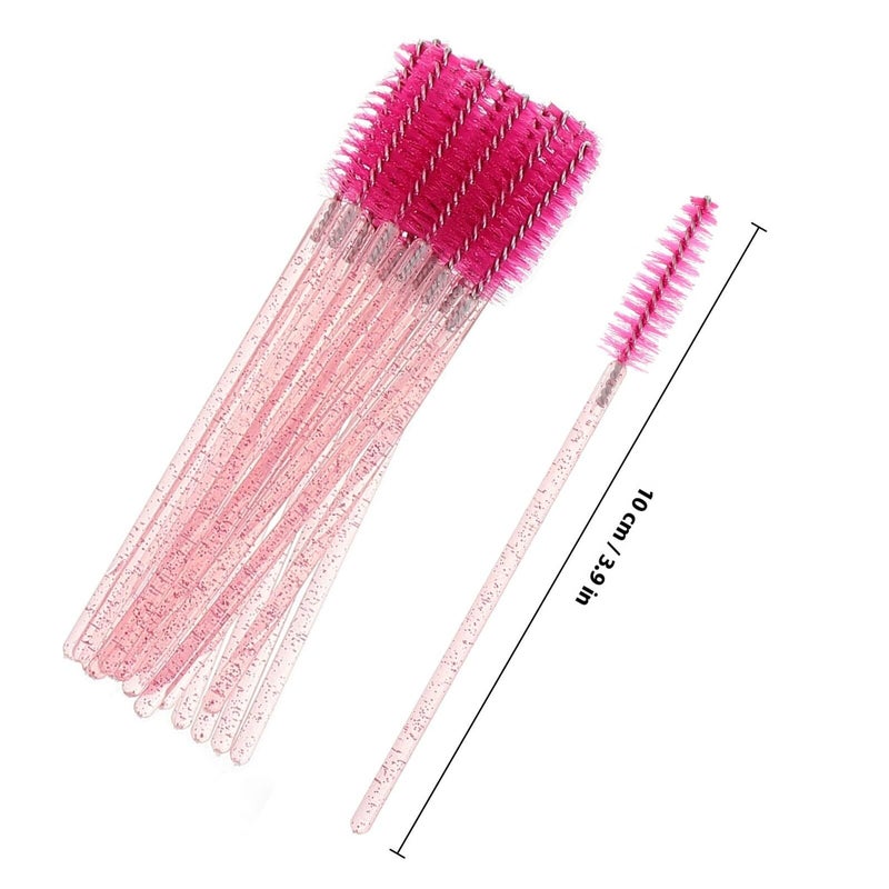 250pcs Crystal Handle Spoolie Brushes for Eyelash Extensions and Brow Lamination Professional Beauty - Image 3