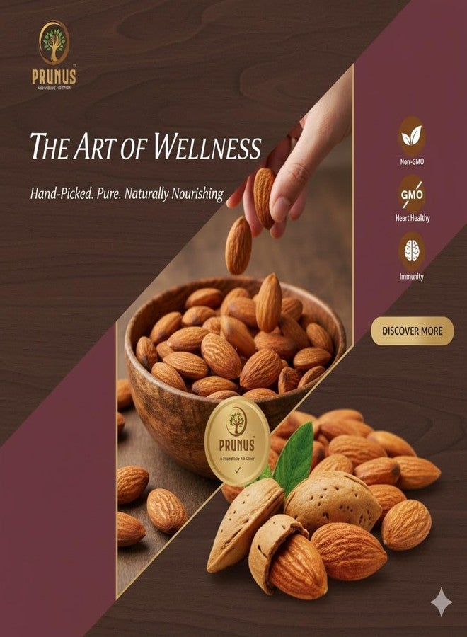 PRUNUS 100% Natural Premium California Almonds - 250g Resealable Pouch | Premium Badam Giri | High Fiber, Immunity Booster, Vegan & Gluten-Free | Fresh, Crunchy Real Nuts" - Image 3