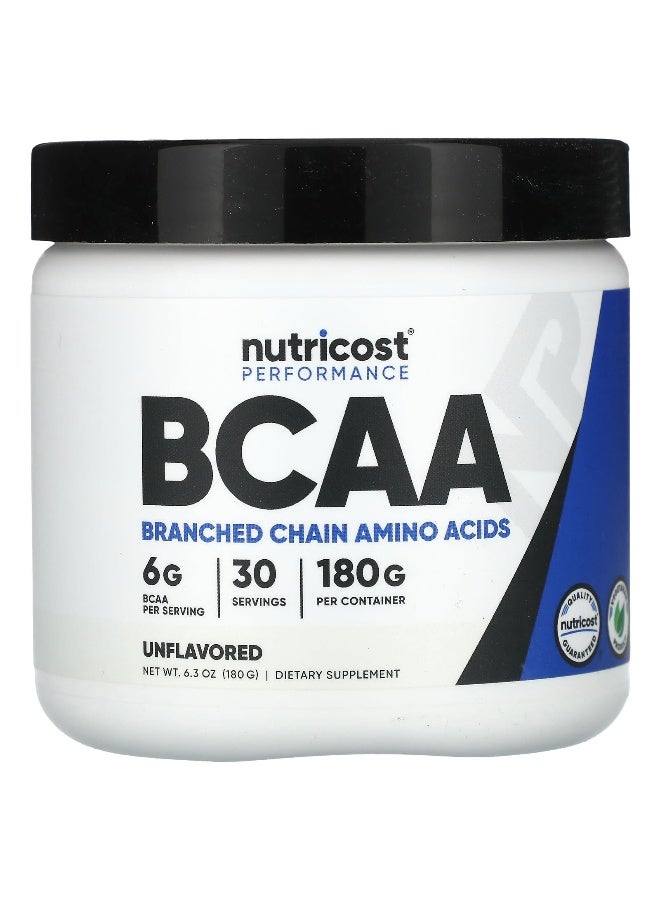Nutricost نوتريكوست، أداء، BCAA، بدون نكهة، 6.3 أونصة (180 غرام) - Image 1