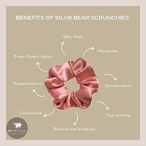 SILVR BEAR Premium Satin Scrunchies SAME 10 COLORS AS PIC, Anti-Hair-Breakage, Hair Ties, Scrunchies Set for Girls, Women, Best gift for Sister, Friend, Mom (Exotic Shades) - Image 4
