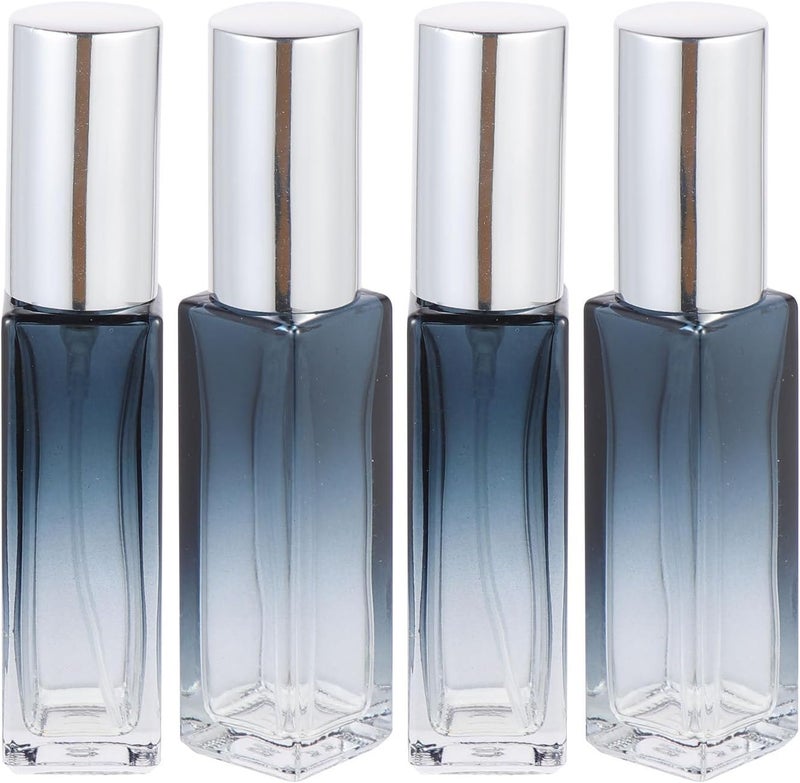 Refillable Perfume Spray Bottles 4pcs 10ml Gradient Glass Sub-packaging Containers with Aluminum Silver Spray Heads for Travel and Cosmetic Storage - Image 1