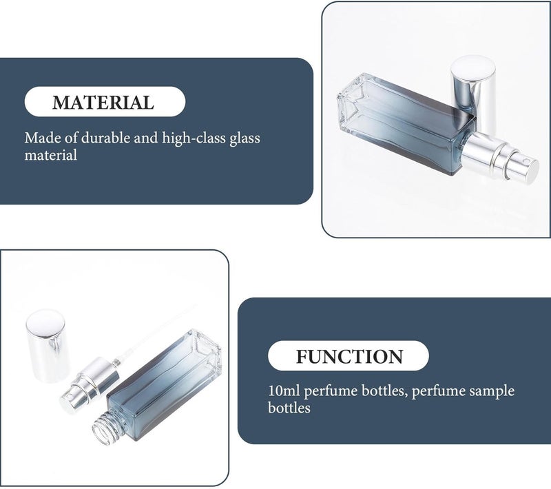 Refillable Perfume Spray Bottles 4pcs 10ml Gradient Glass Sub-packaging Containers with Aluminum Silver Spray Heads for Travel and Cosmetic Storage - Image 3