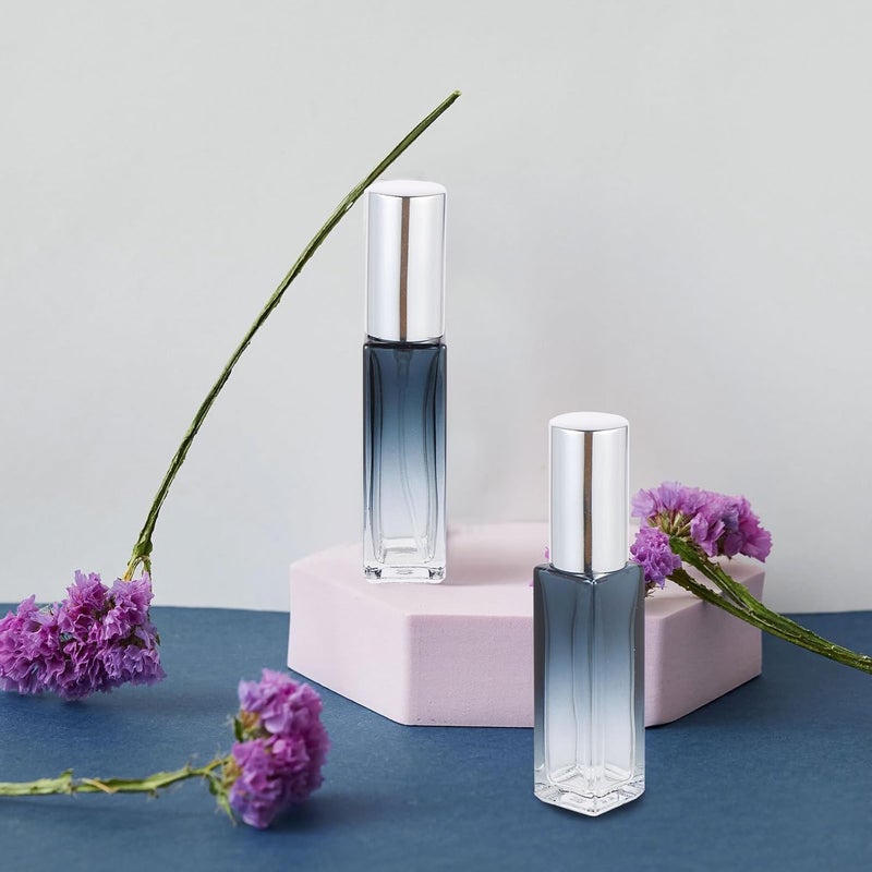 Refillable Perfume Spray Bottles 4pcs 10ml Gradient Glass Sub-packaging Containers with Aluminum Silver Spray Heads for Travel and Cosmetic Storage - Image 4