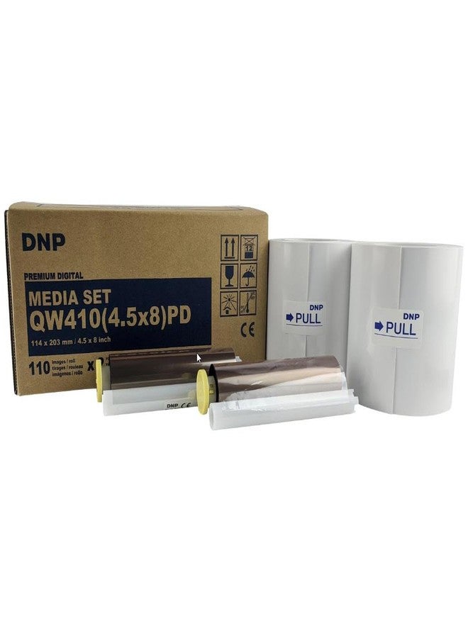 DNP Premium Digital Media for QW410 Printer, 4.5x8 Roll, 110 Prints Per, 2 Rolls, 220 Total