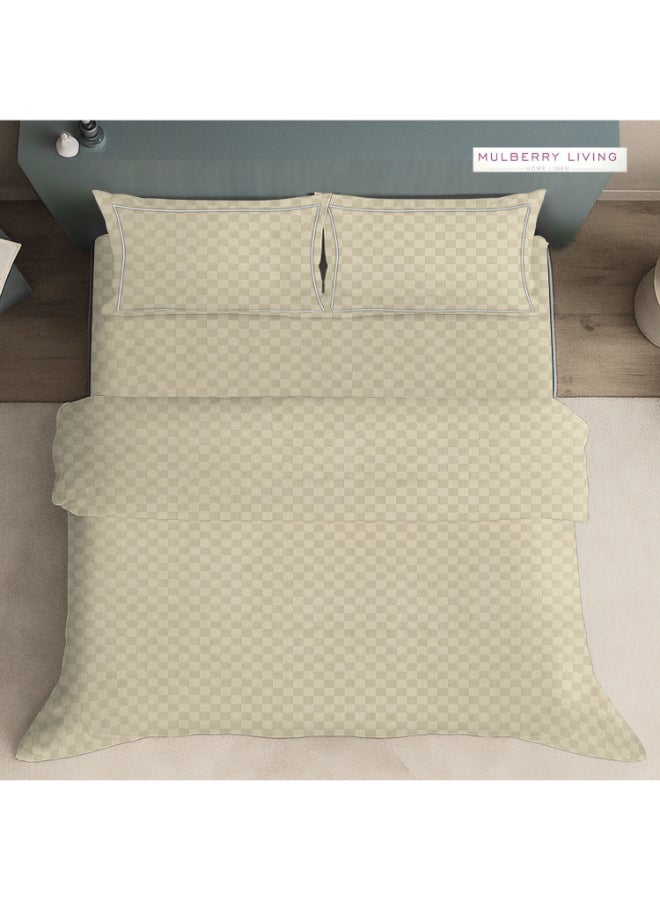 MULBERRY LIVING طقم غطاء لحاف حضري شبكي قطن % بنسيج  خيط - غطاء لحاف  ×  سم، شرشف سرير ملكي  ×  ×  سم مع  غطاء وسادة  ×  سم – لؤلؤي - Image 4