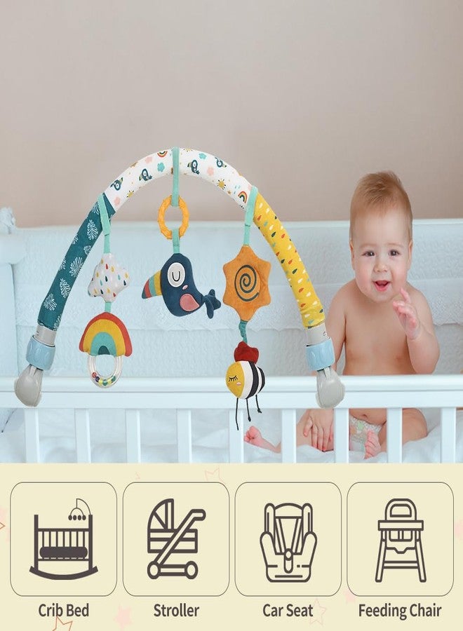 Caterbee Baby Bouncer Toy bar, Stroller & Crib Accessory, Pram Activity Bar Toy Travel Arch Bassinet Toys for Toddlers (Sky) - Image 2